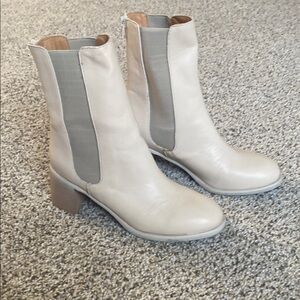 Elegant Cream Women's Ankle Boots